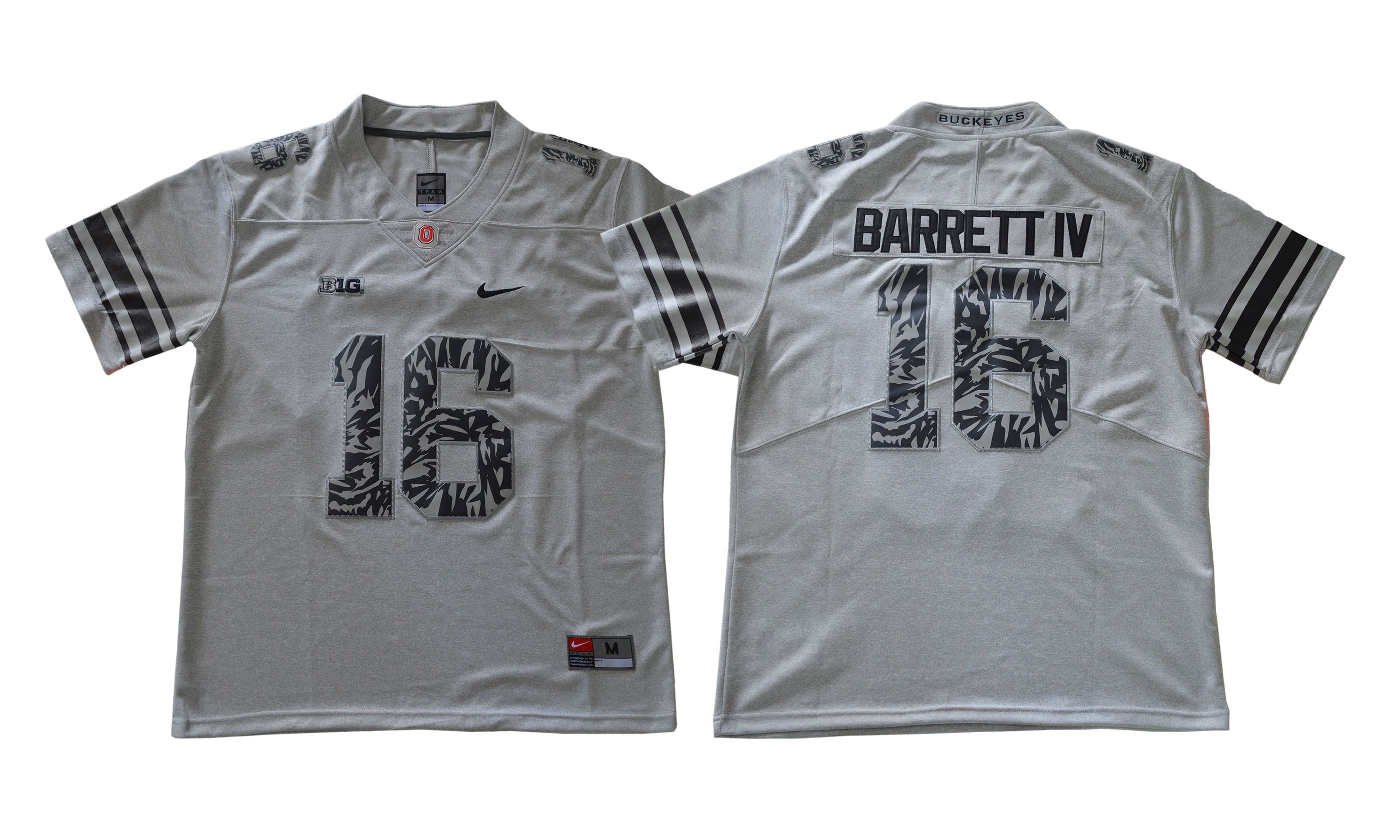 Men NCAA 2017 Ohio State #16 Barrett IV grey jersey->ncaa teams->NCAA Jersey